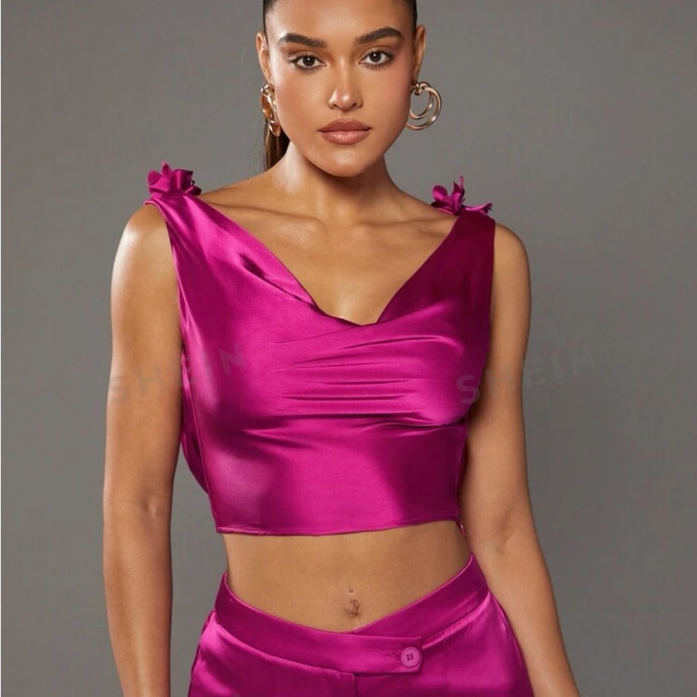 Summer Holiday Party Three-Dimensional Flower Floral Pearl Chain Large Backless - Picture 3 of 5